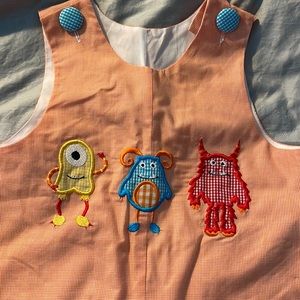 Castles and Crowns 18-24 mo Long Jon Monster Appliqué